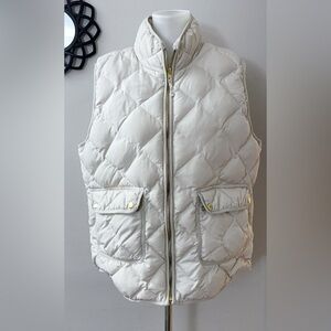 Woolrich Cream Down Quilted Vest Casual Camping Outdoors